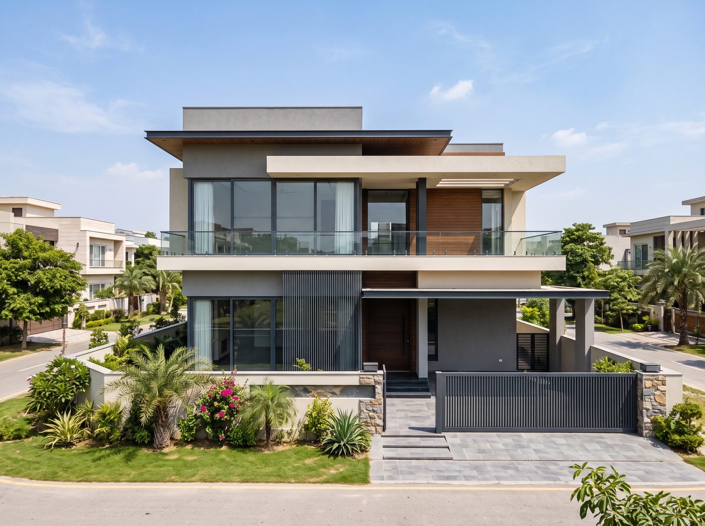 Modern / Contemporary house front elevation in DHA Lahore — Abdul's Venture, DHA Lahore
