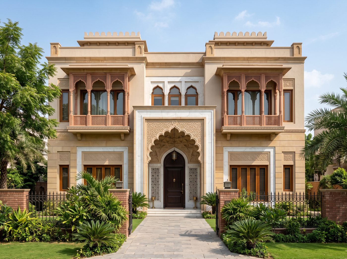 Mughal-Inspired house front elevation in DHA Lahore — Abdul's Venture, DHA Lahore